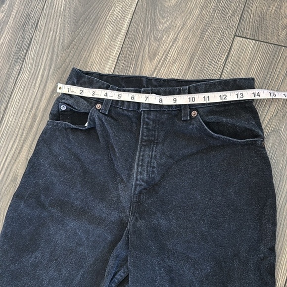 Rare Vintage orange tab 1990’s black Levi's 15951 relaxed fit tapered leg size 6 - Picture 7 of 12